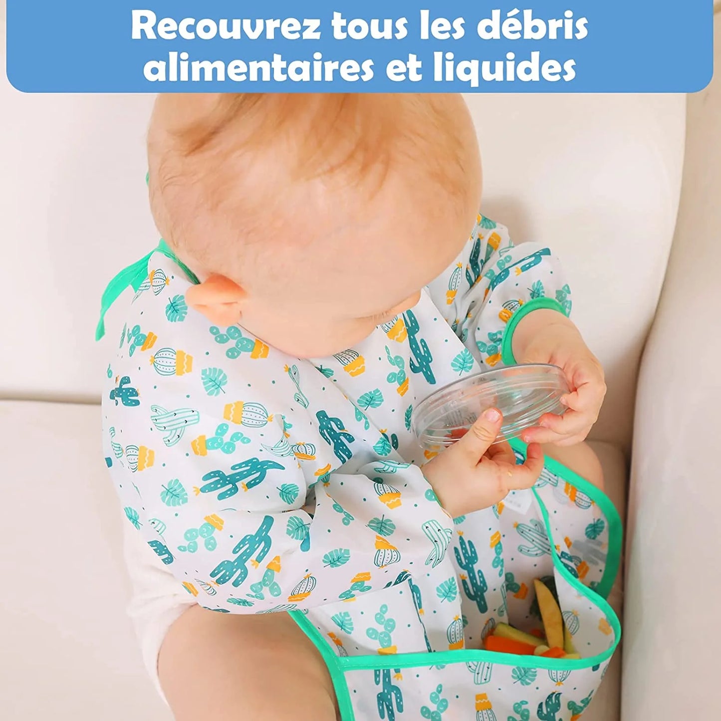 WATERPROOF LONG SLEEVE BABY BIB WITH ADORABLE PATTERNS | KIDPROOF™