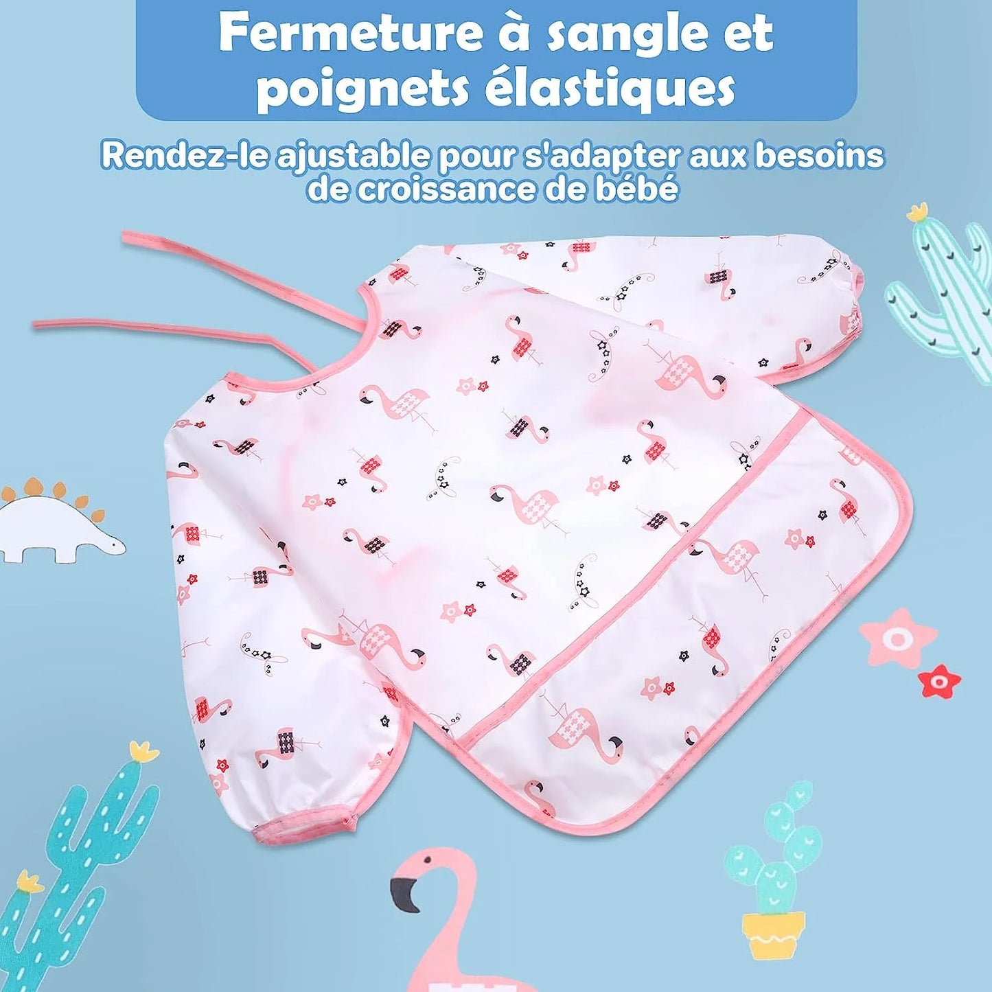 WATERPROOF LONG SLEEVE BABY BIB WITH ADORABLE PATTERNS | KIDPROOF™