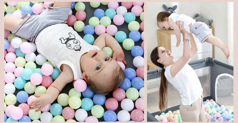 FOLDABLE BABY PLAYPEN WITH REMOVABLE MAT | HAPPYPARK™