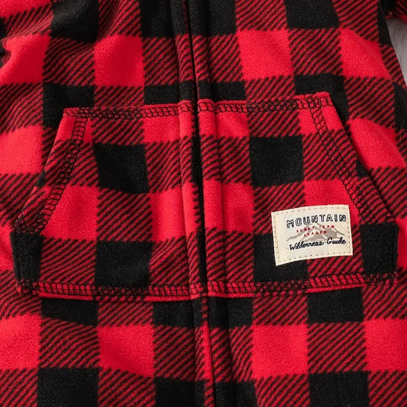 RED PLAID BABY ROMPER
