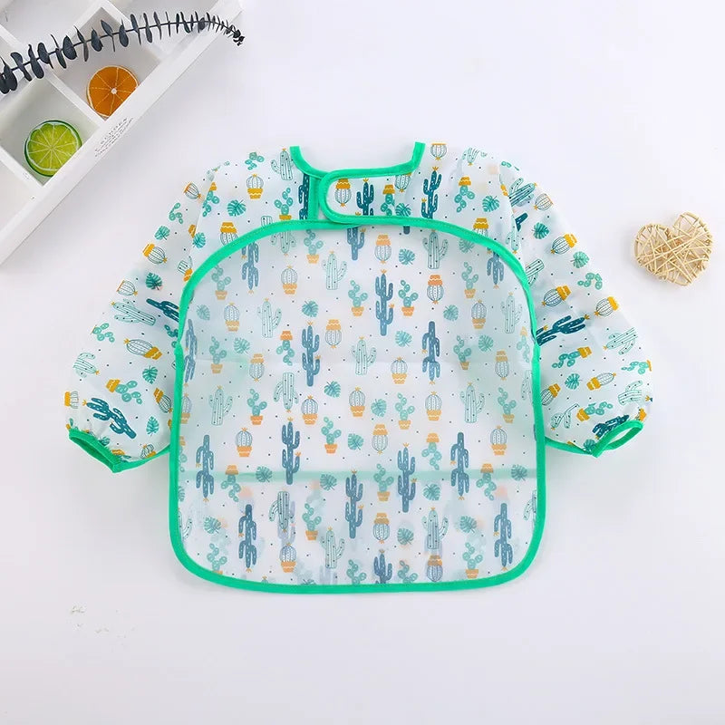 WATERPROOF LONG SLEEVE BABY BIB WITH ADORABLE PATTERNS | KIDPROOF™