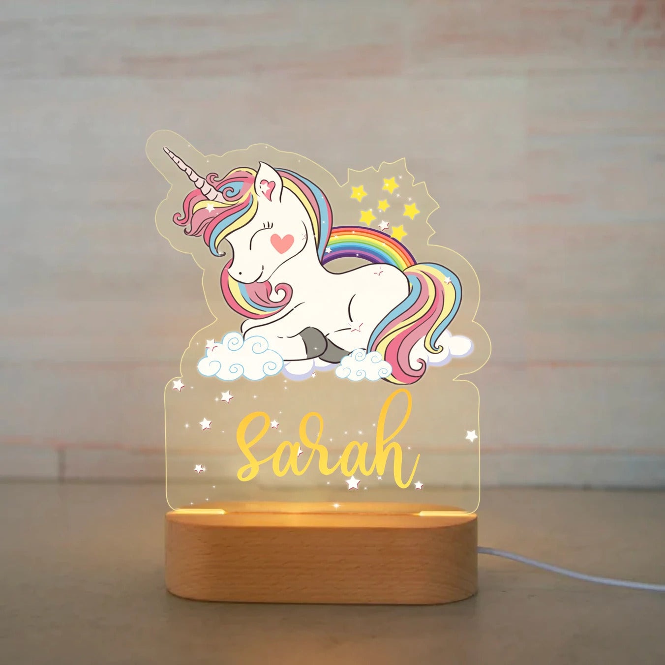 Personalized Baby Night Light with Adorable Animal Patterns