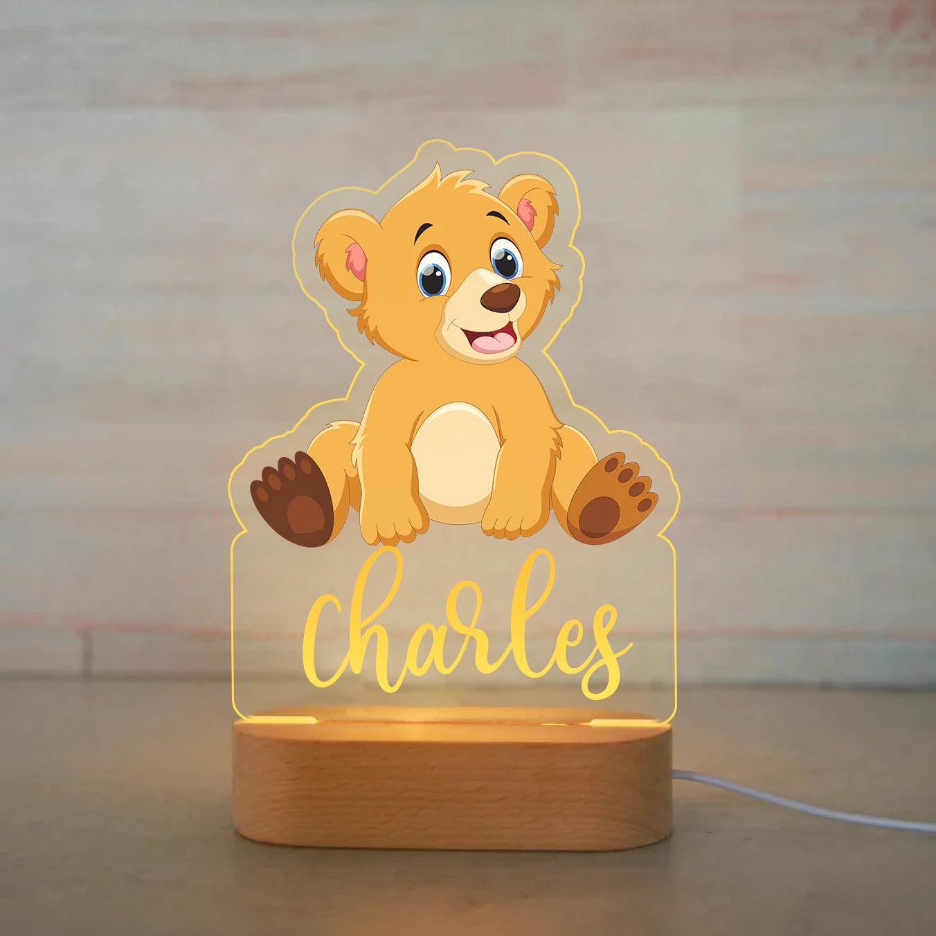 Personalized Baby Night Light with Adorable Animal Patterns