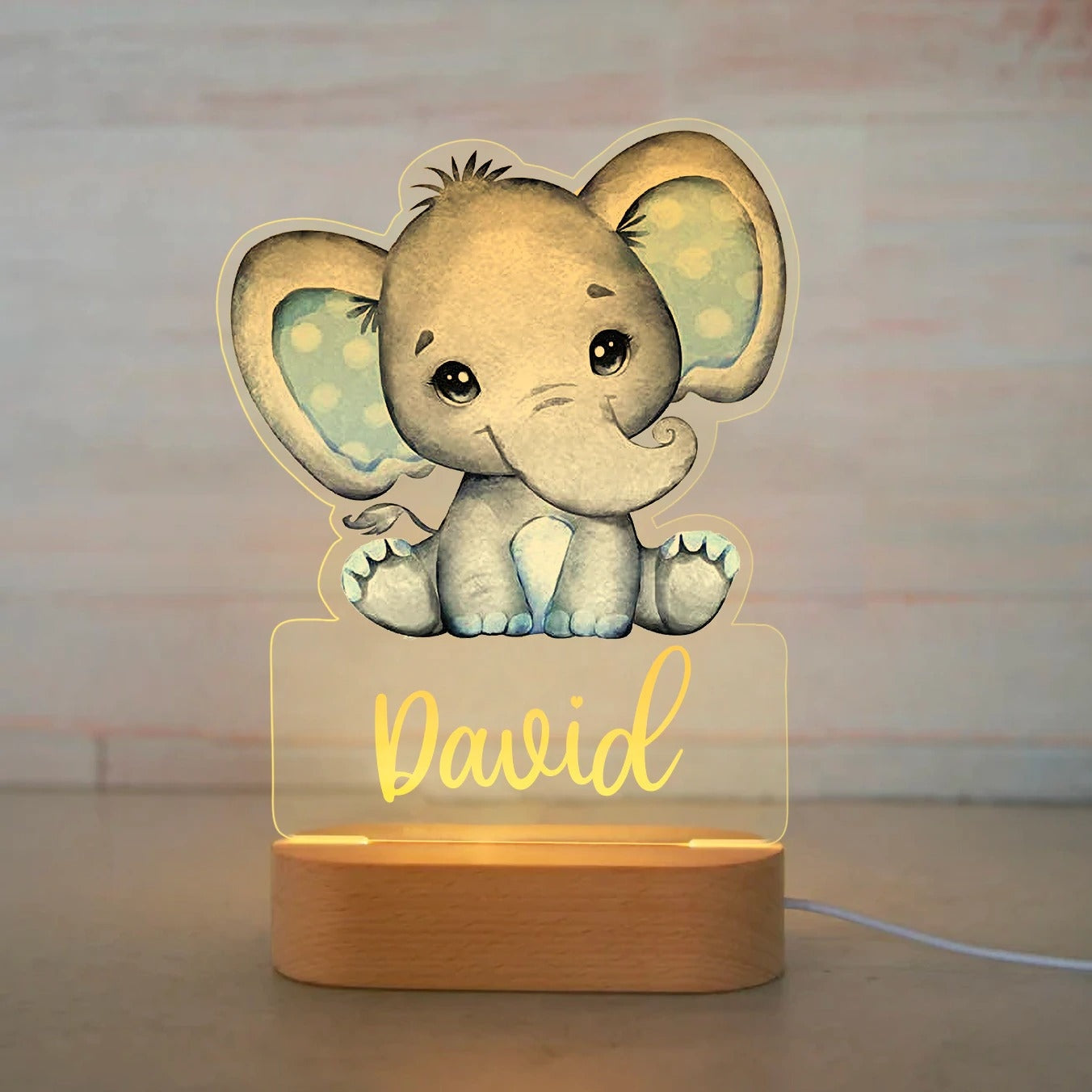 Personalized Baby Night Light with Adorable Animal Patterns