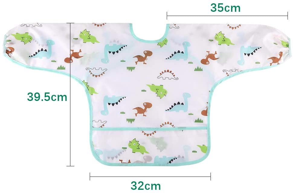 Waterproof Long Sleeve Baby Bib with Adorable Patterns for Children