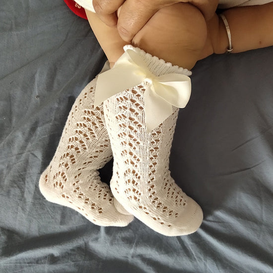 -Chaussettes hautes papillon pour bébé fille