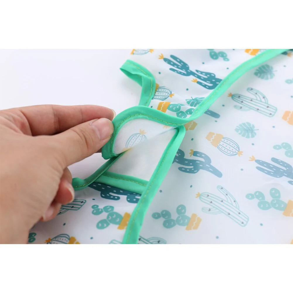 Waterproof Long Sleeve Baby Bib with Adorable Patterns for Children