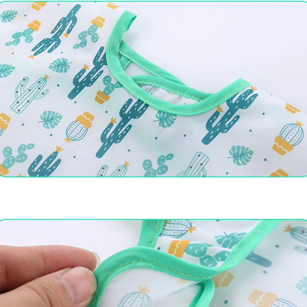 Waterproof Long Sleeve Baby Bib with Adorable Patterns for Children