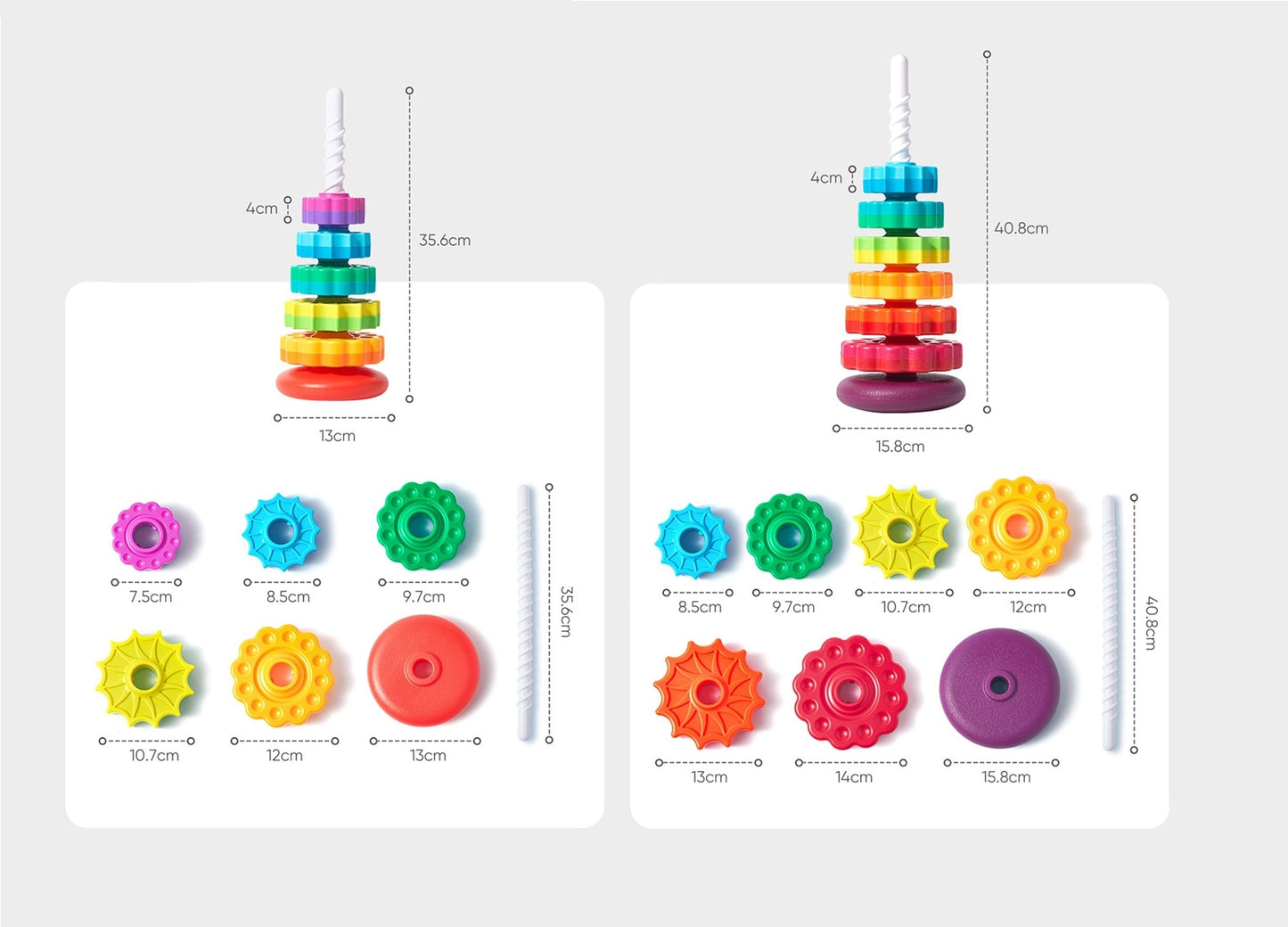 Rainbow Spinning Wheel Stacking Toy