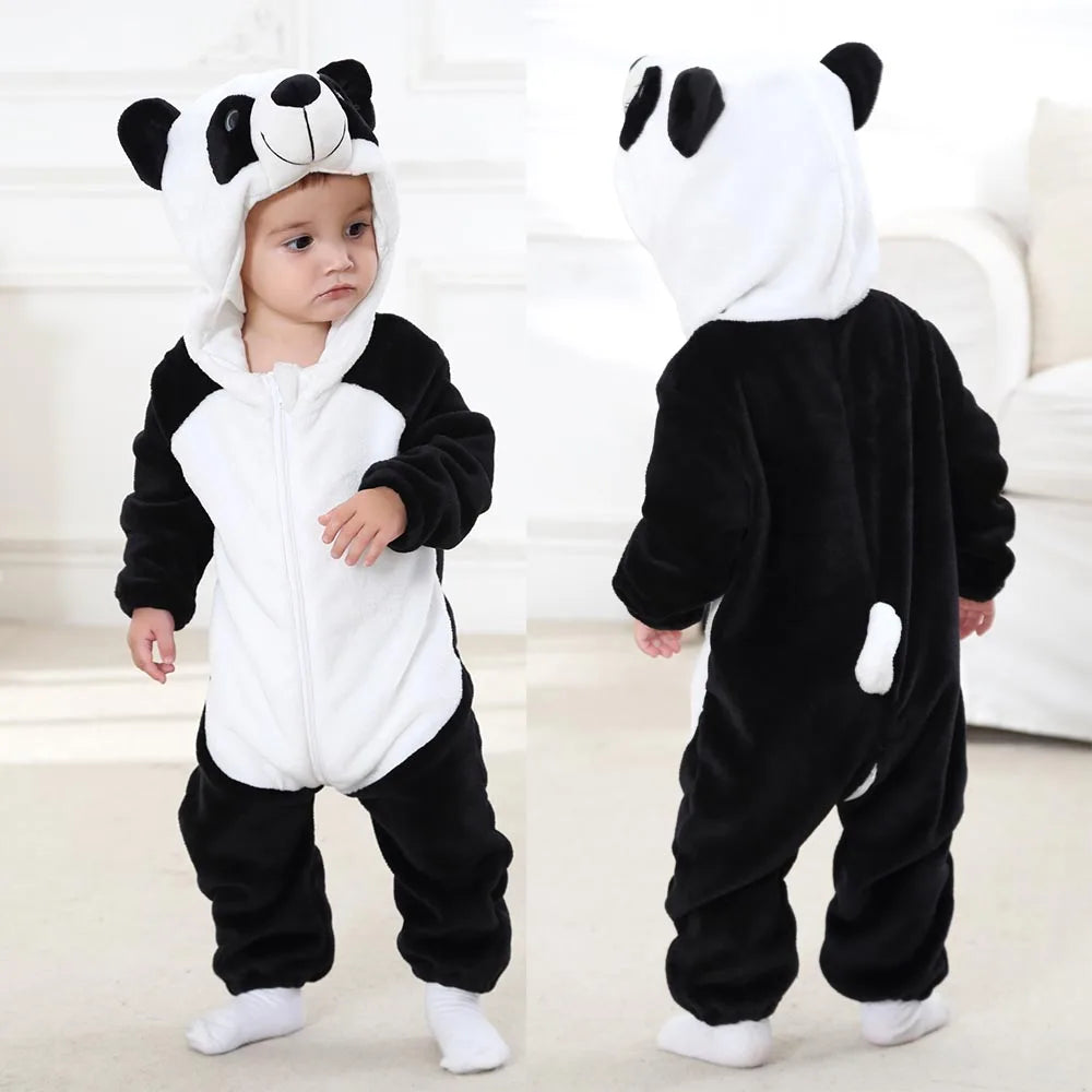 BABY HOODED ROMPER WITH ADORABLE ANIMAL PATTERNS | ANIMABODY™