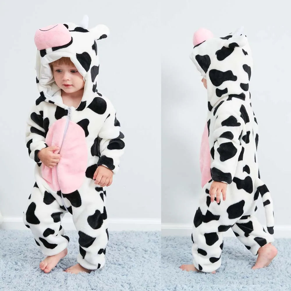 BABY HOODED ROMPER WITH ADORABLE ANIMAL PATTERNS | ANIMABODY™