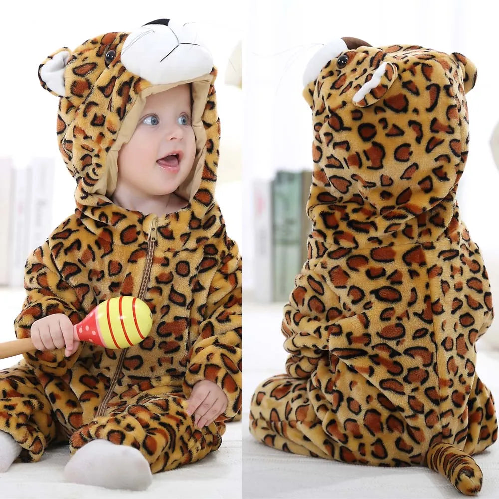 BABY HOODED ROMPER WITH ADORABLE ANIMAL PATTERNS | ANIMABODY™