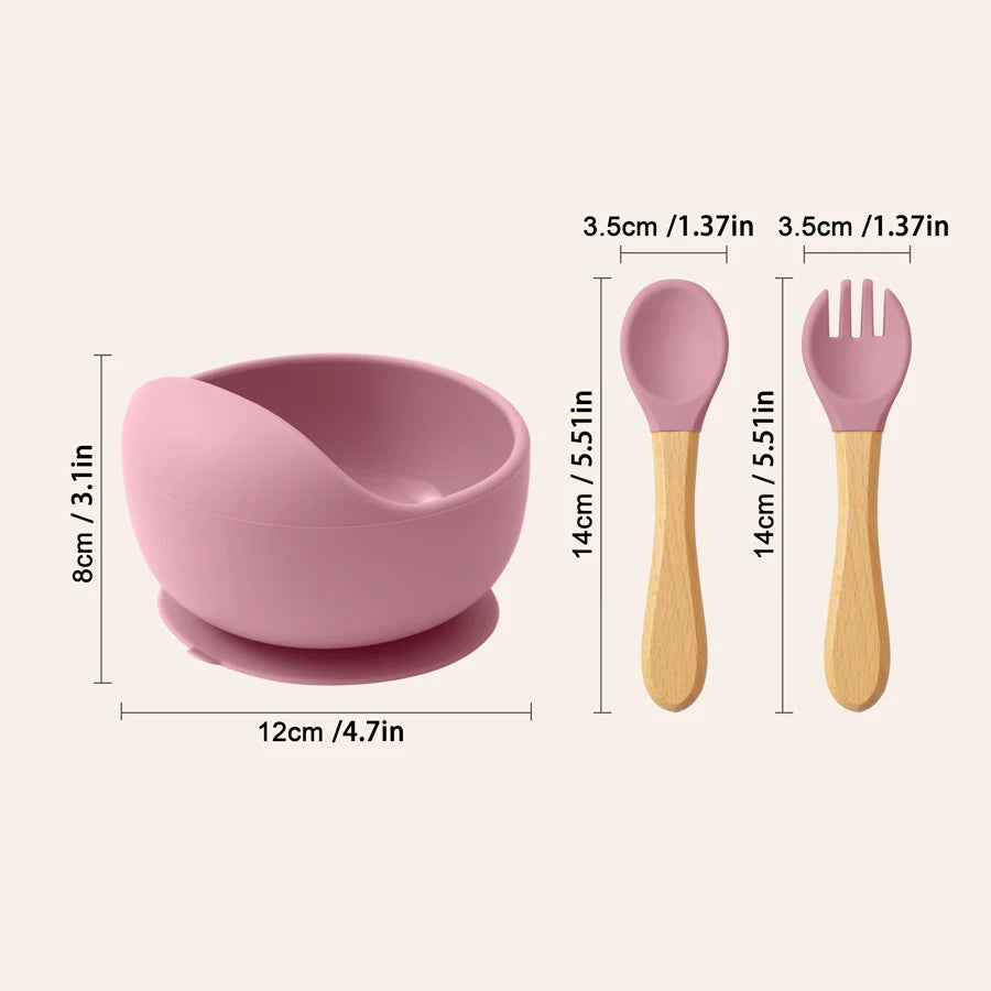 SILICONE BOWL + SPOON SET