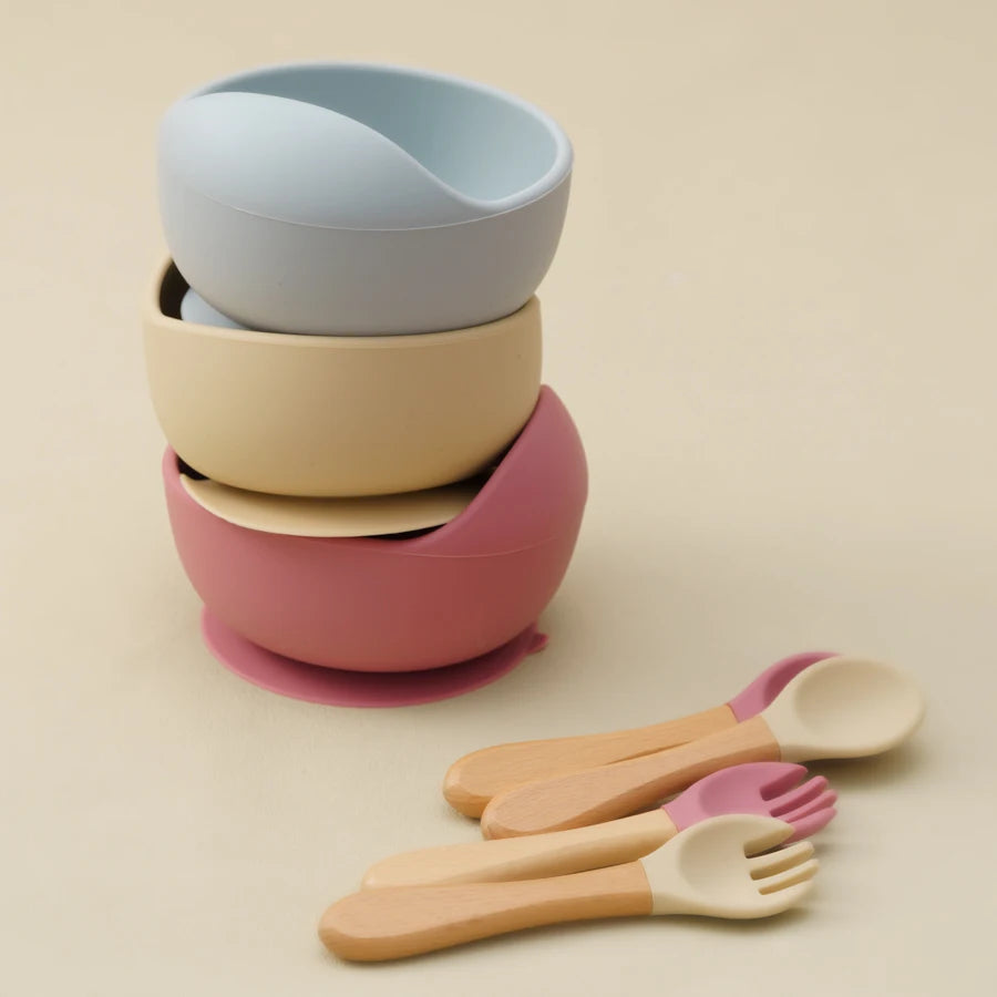 SILICONE BOWL + SPOON SET