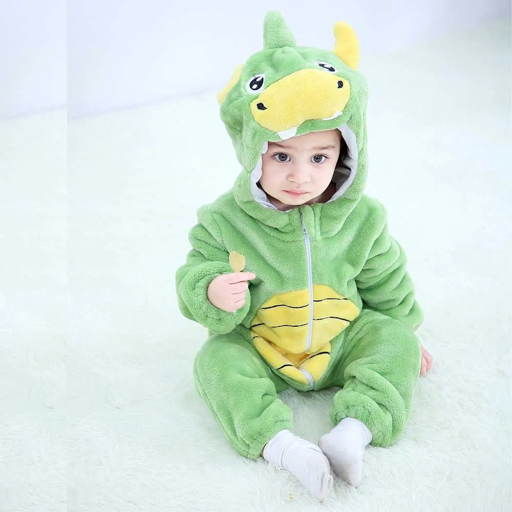 BABY HOODED ROMPER WITH ADORABLE ANIMAL PATTERNS | ANIMABODY™