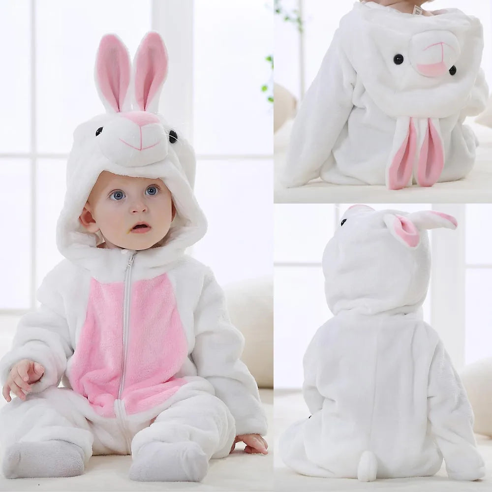 BABY HOODED ROMPER WITH ADORABLE ANIMAL PATTERNS | ANIMABODY™