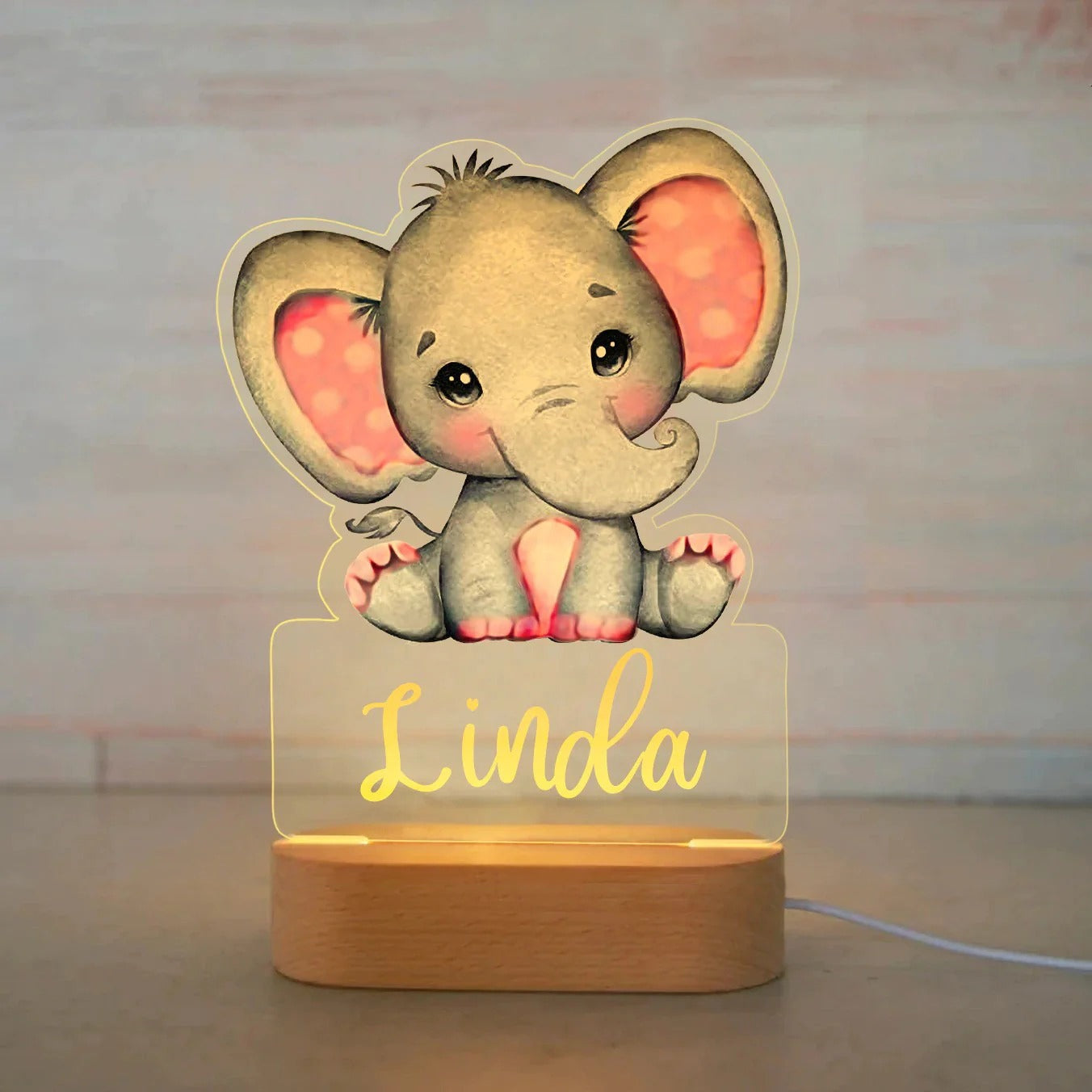 Personalized Baby Night Light with Adorable Animal Patterns