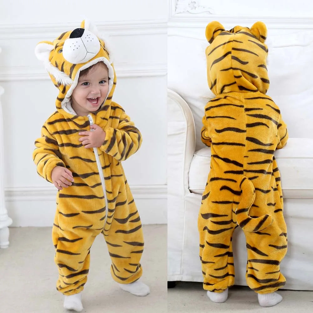 BABY HOODED ROMPER WITH ADORABLE ANIMAL PATTERNS | ANIMABODY™