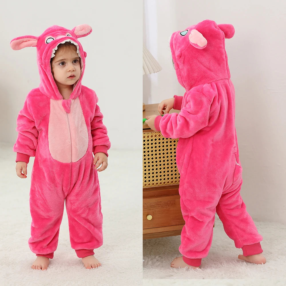 BABY HOODED ROMPER WITH ADORABLE ANIMAL PATTERNS | ANIMABODY™