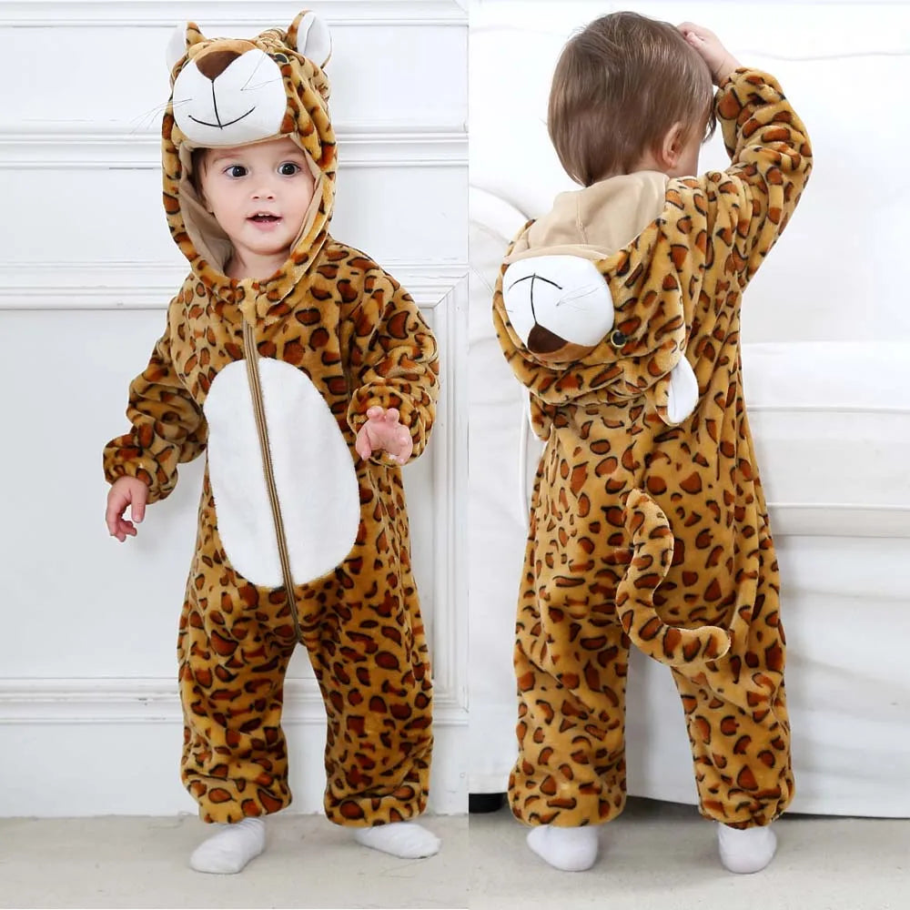 BABY HOODED ROMPER WITH ADORABLE ANIMAL PATTERNS | ANIMABODY™