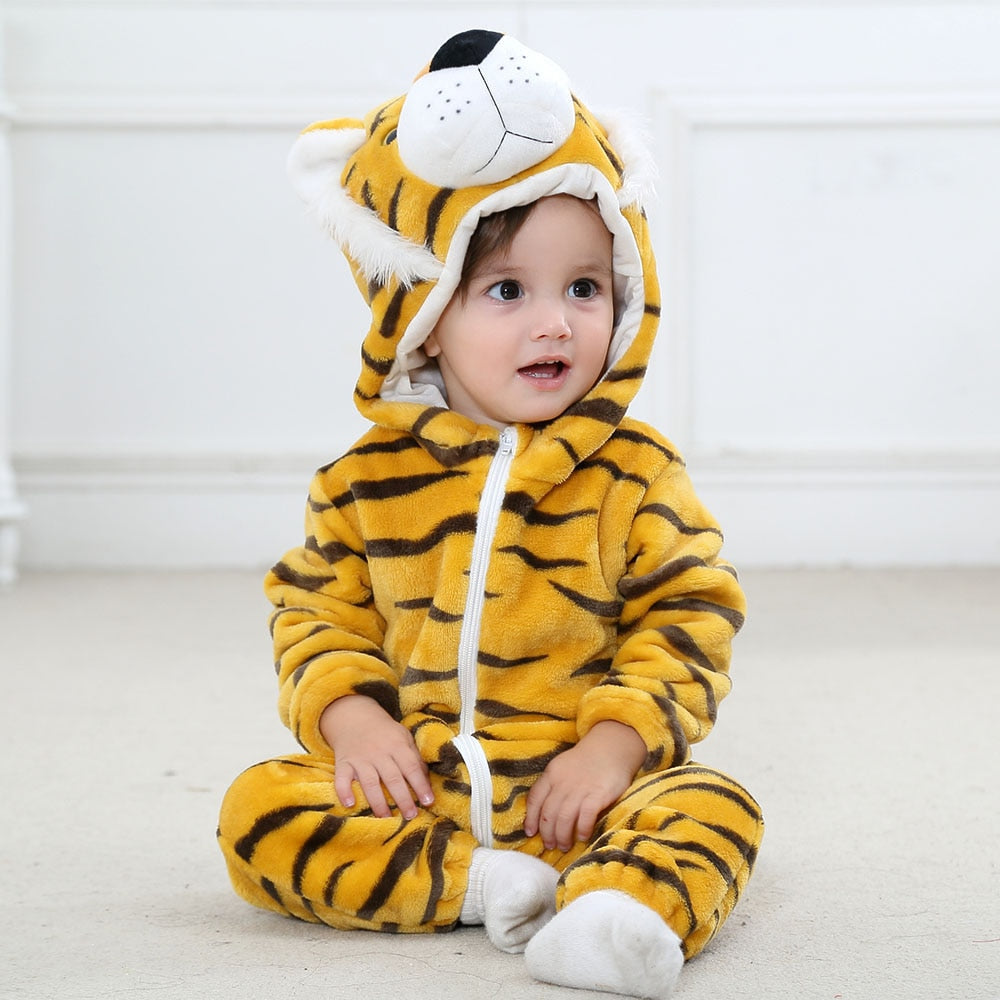 BABY HOODED ROMPER WITH ADORABLE ANIMAL PATTERNS | ANIMABODY™