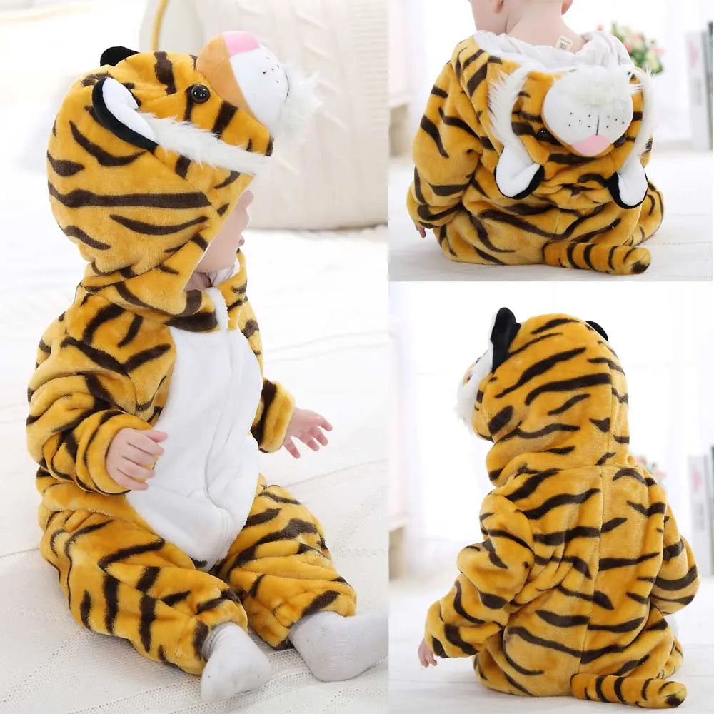 BABY HOODED ROMPER WITH ADORABLE ANIMAL PATTERNS | ANIMABODY™