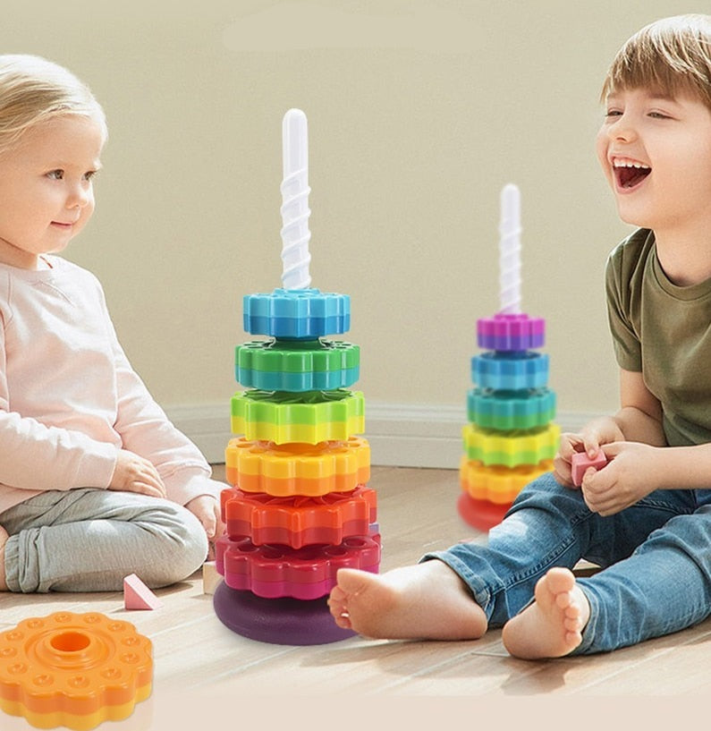 Rainbow Spinning Wheel Stacking Toy