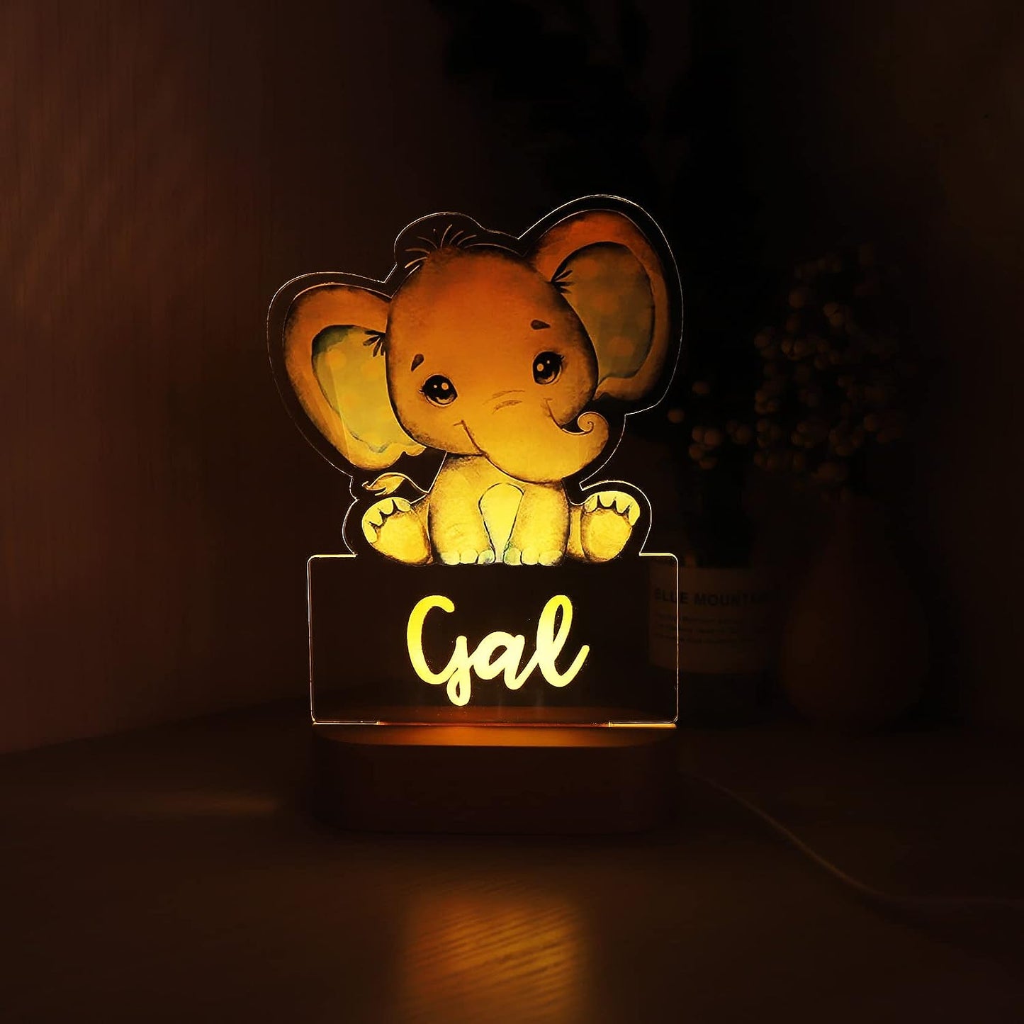 Personalized Baby Night Light with Adorable Animal Patterns