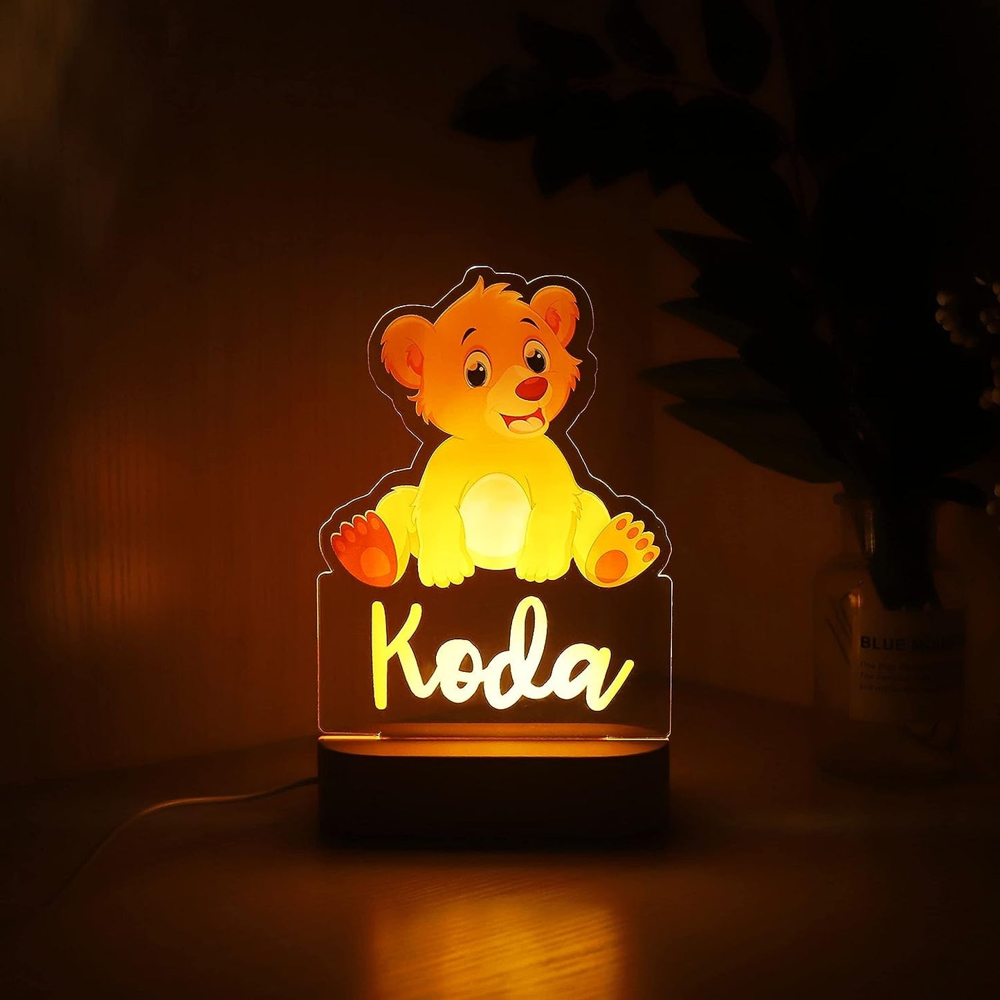 Personalized Baby Night Light with Adorable Animal Patterns