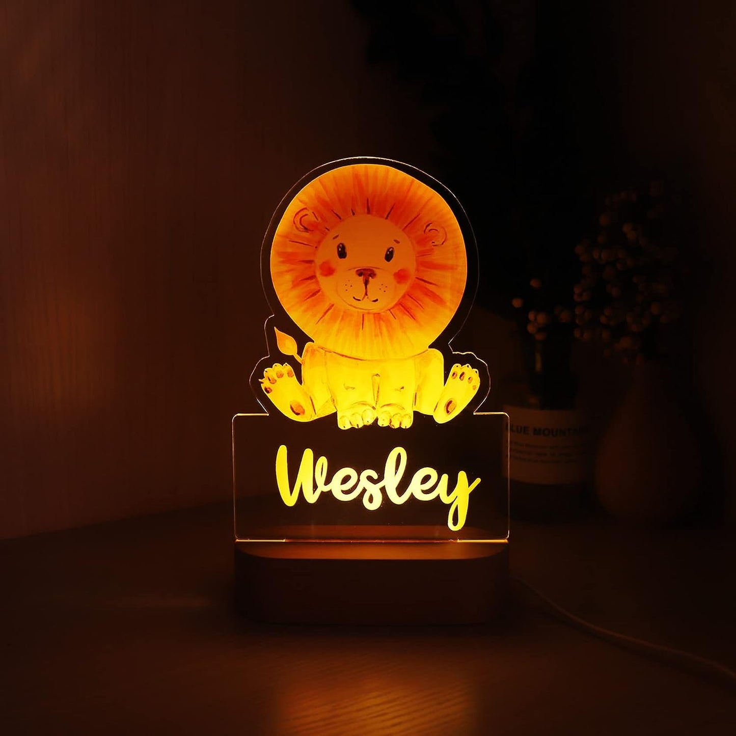 Personalized Baby Night Light with Adorable Animal Patterns