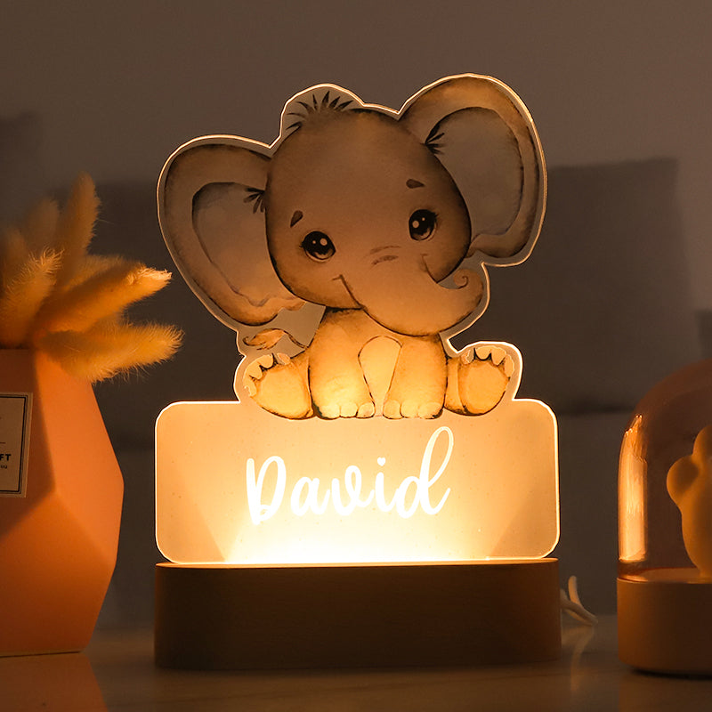 Personalized Baby Night Light with Adorable Animal Patterns