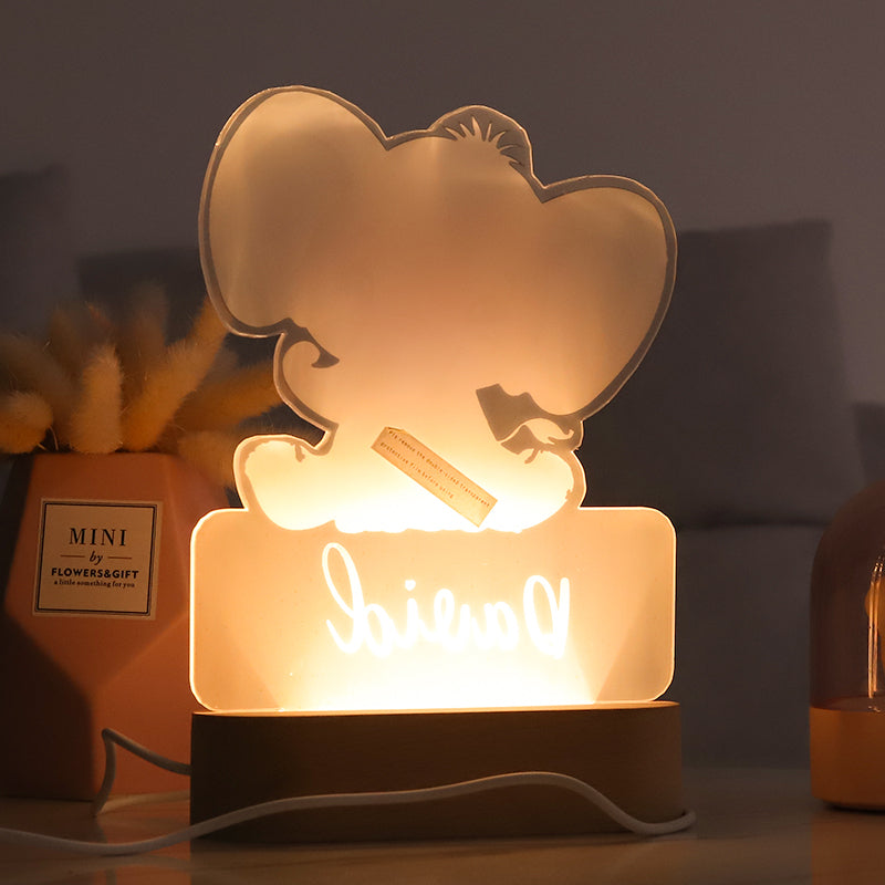 Personalized Baby Night Light with Adorable Animal Patterns